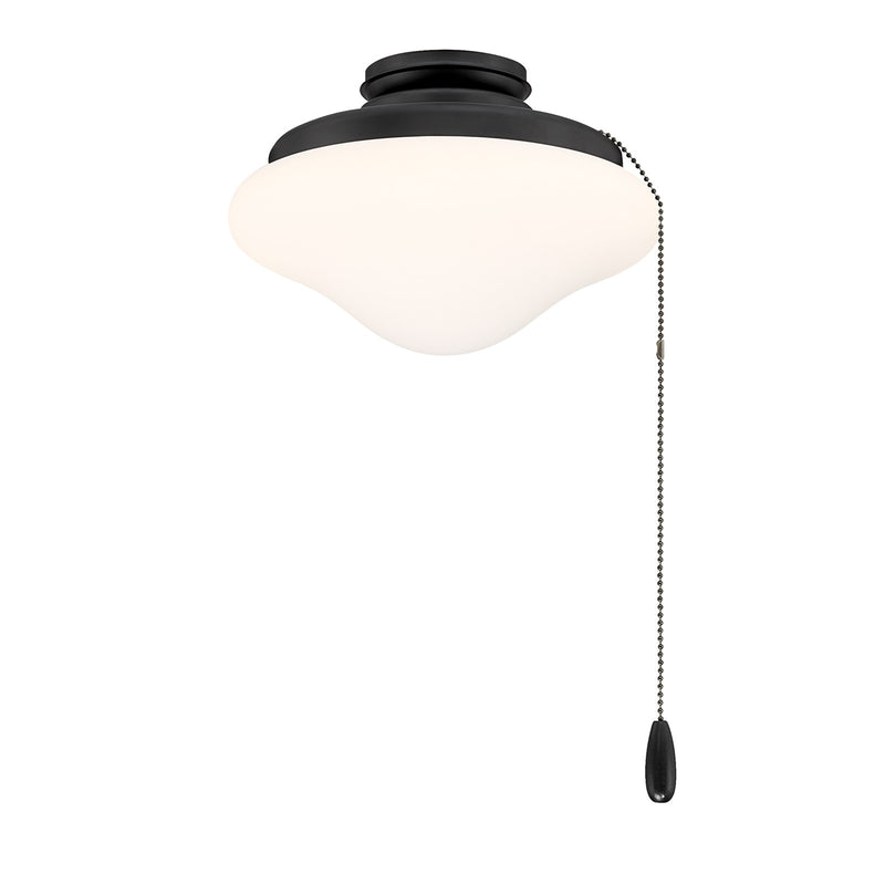 Savoy House Meridian 1-Light LED Fan Light Kit | Transitional Matte Black and White Opal Glass | Indoor & Outdoor Covered Patio | 10.88 | Model M2039MBK