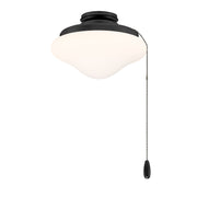 Savoy House Meridian 1-Light LED Fan Light Kit | Transitional Matte Black and White Opal Glass | Indoor & Outdoor Covered Patio | 10.88 | Model M2039MBK