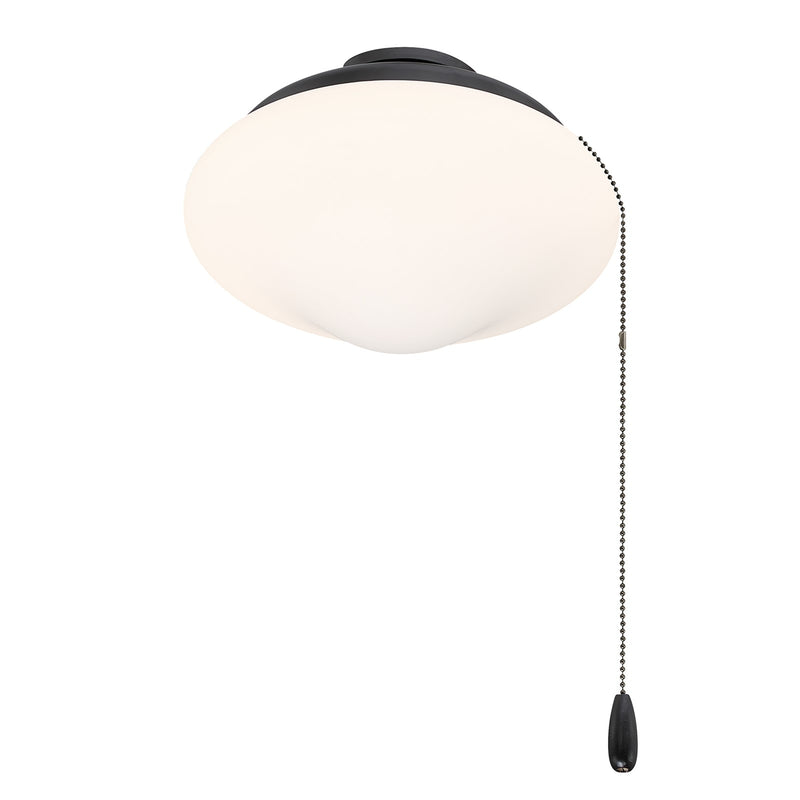 Savoy House Meridian 1-Light LED Fan Light Kit | Transitional Matte Black and White Opal Glass | Indoor & Outdoor Covered Patio | 10.88 | Model M2039MBK