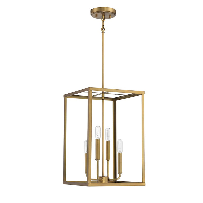Savoy House 4-Light 18" Pendant, Natural Brass