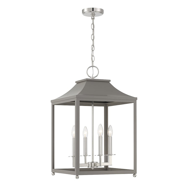 Savoy Meridian Pendant, Gray/Polished Nickel
