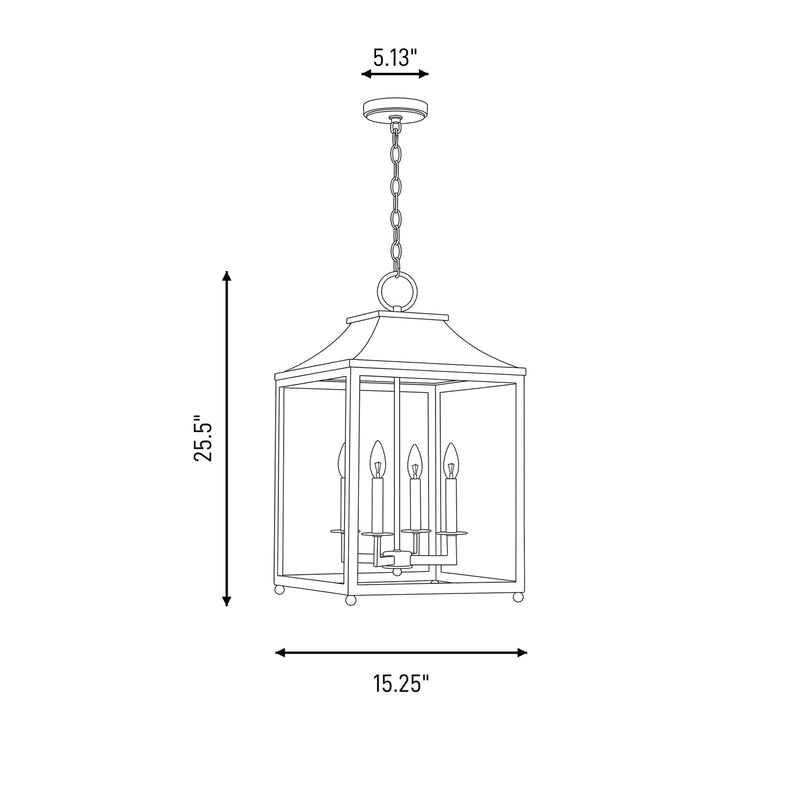 Savoy House 4-Light Pendant, Navy Blue/Polished Nickel