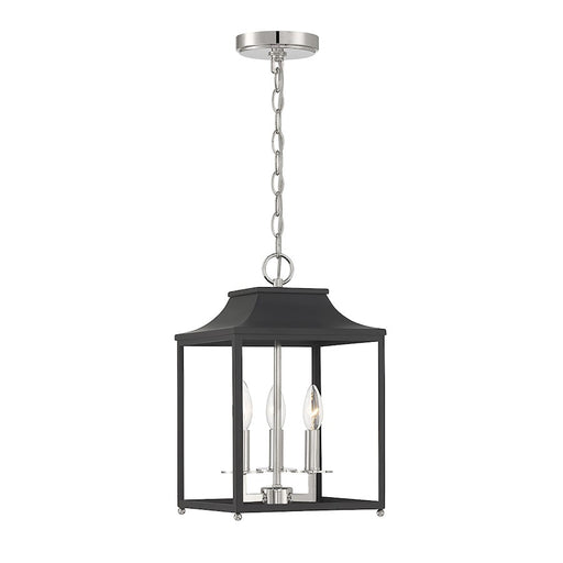 Savoy House 3-Light Pendant, Matte Black/Polished Nickel - M30013MBKPN