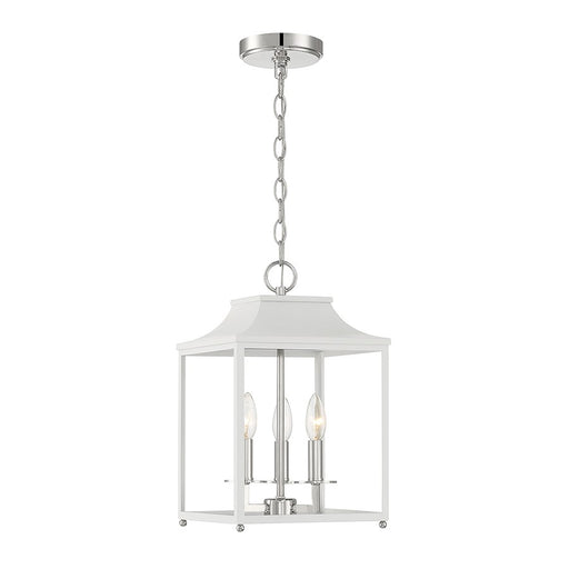 Savoy House 3-Light Pendant, White/Polished Nickel - M30013WHPN