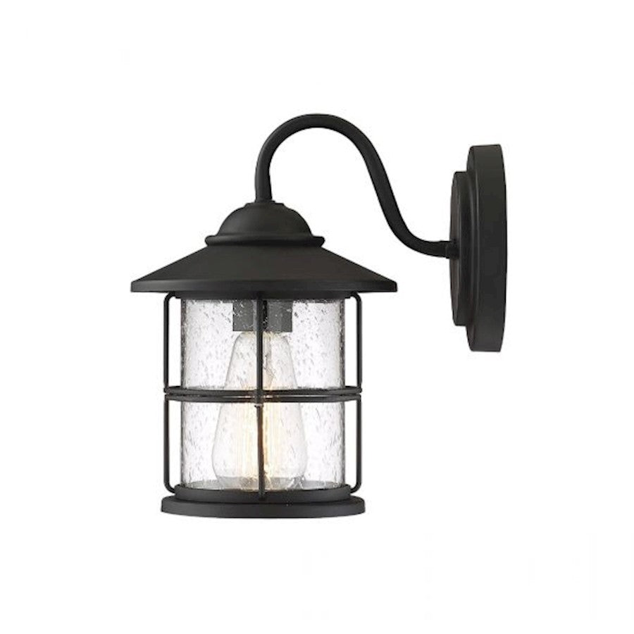 Savoy House 1-Light 10" Outdoor Wall Lantern, Matte Black/Seeded - M50014BK