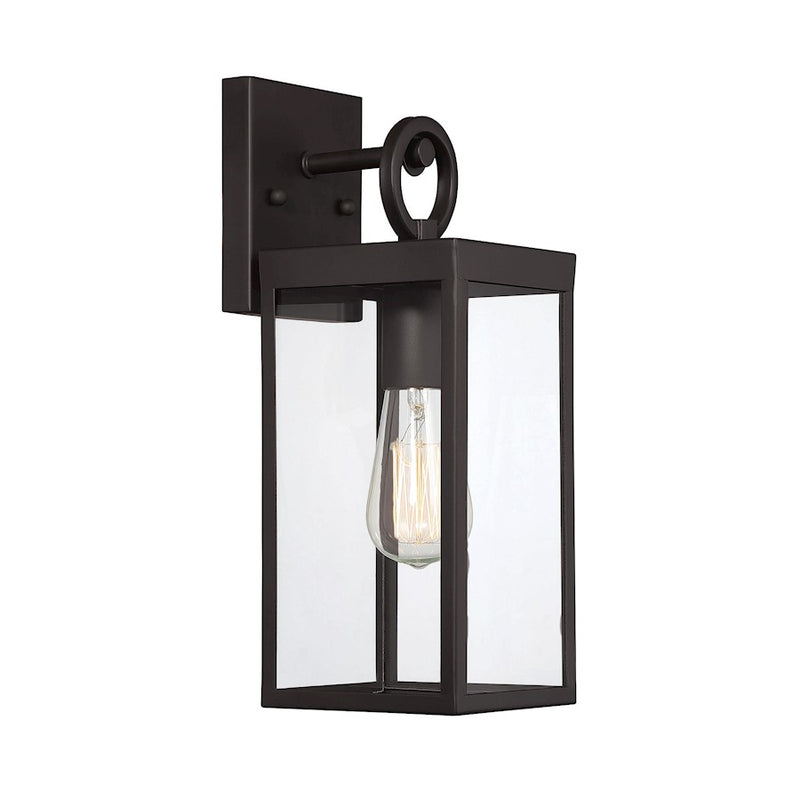 Meridian Modern 1 Lt 10" Outdoor Wall Lantern, Bronze/Clear
