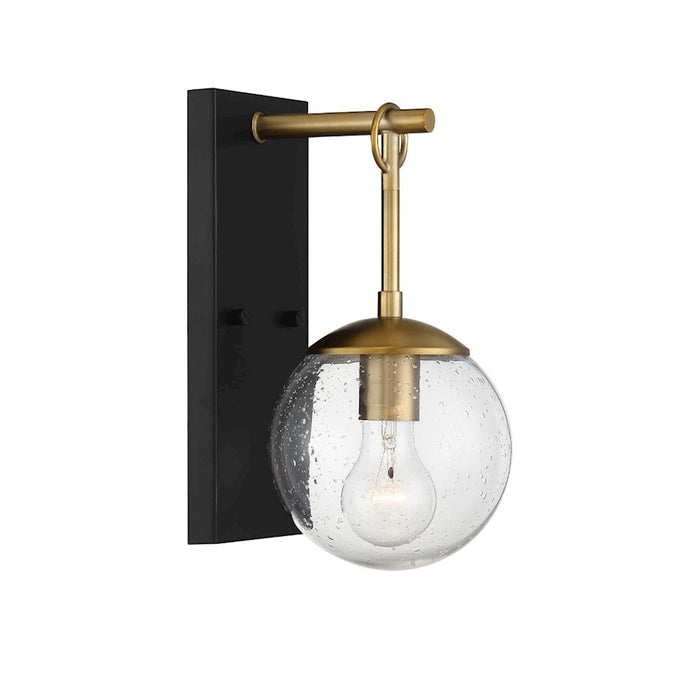 Savoy House 1Lt 11" Outdoor Wall Lantern, Bronze/Natural Brass