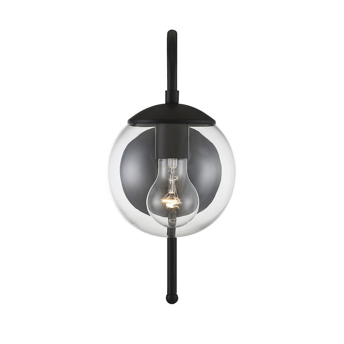 Meridian Farmhouse 1 Light 13" Outdoor Wall Lantern, Black/Clear