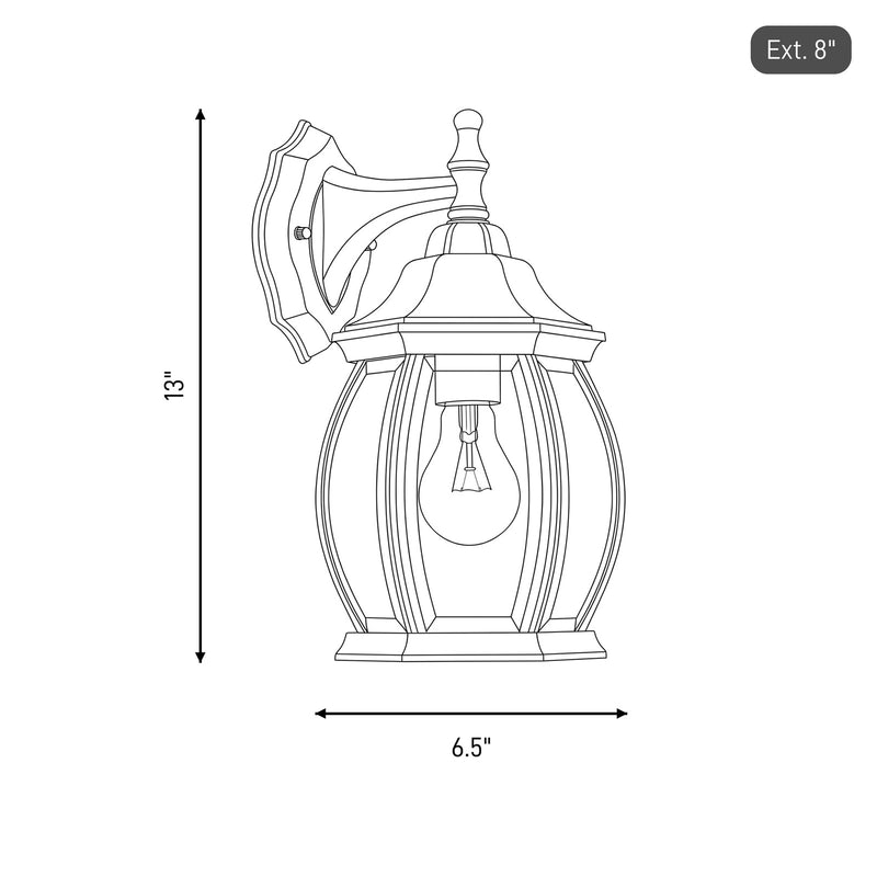 Savoy House 1-Light 13" Outdoor Wall Lantern, Black