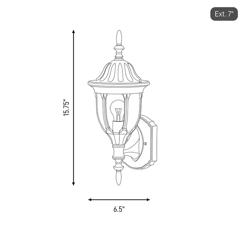 Savoy House 1-Light 15.75" Outdoor Wall Lantern, Black
