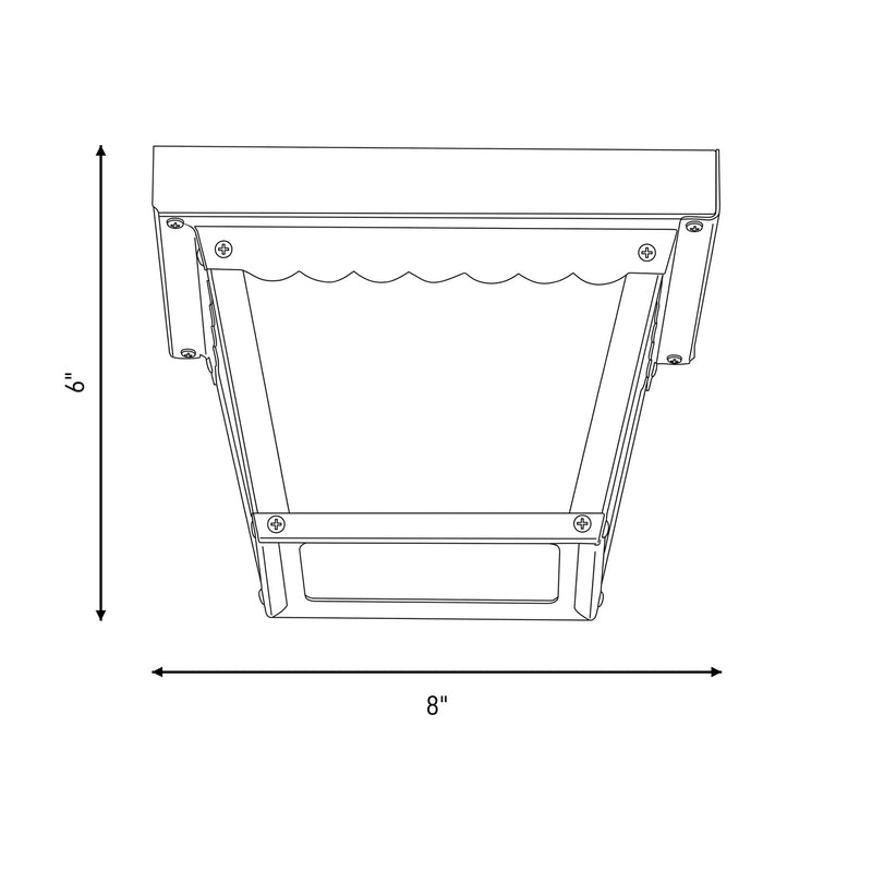 Meridian Traditional 1 Light Outdoor Flush Mount, Black/Frosted
