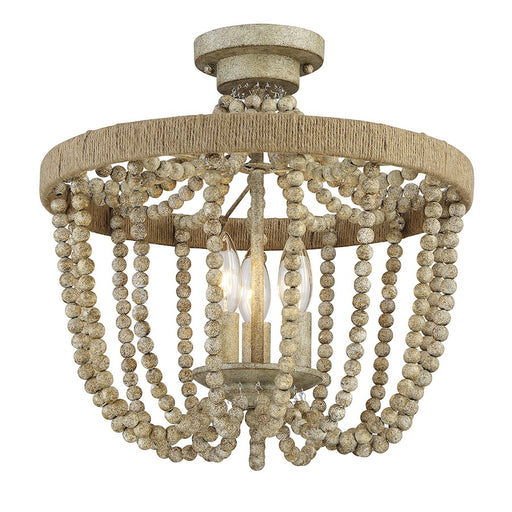 Savoy House 3-Light Ceiling Light, Natural Wood/Rope - M60002-97