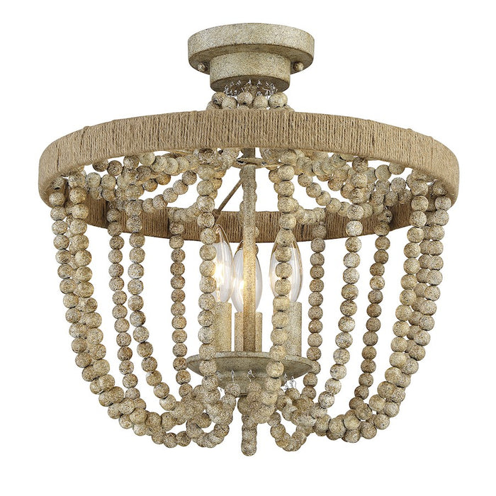 Savoy House 3-Light Ceiling Light, Natural Wood/Rope - M60002-97