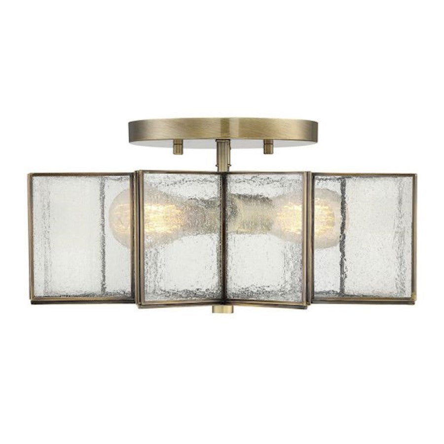 Savoy House 2-Light 7" Ceiling Light, Natural Brass/Seeded - M60004NB