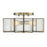 Meridian Modern 2 Light Semi Flush Mount, Natural Brass