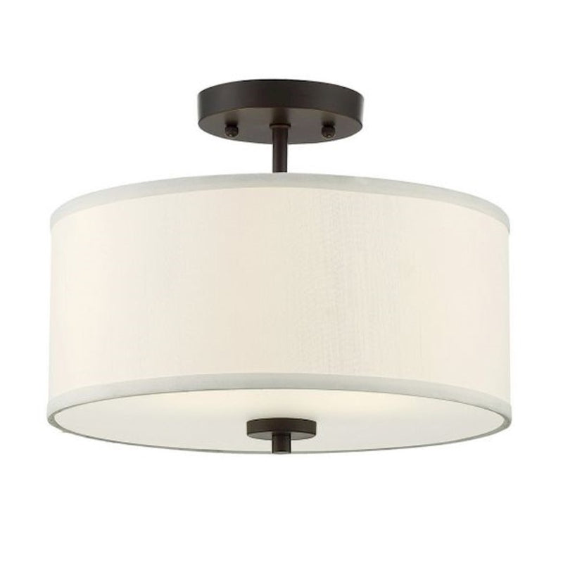 Meridian Traditional 2 Light Semi Flush Mount, Oil Rubbed Bronze