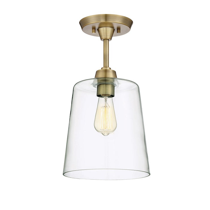 Savoy House 1-Light 17" Ceiling Light, Natural Brass/Clear