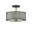 Savoy House 2-Light 13" Ceiling Light, Matte Black/White Fabric - M60016MBK
