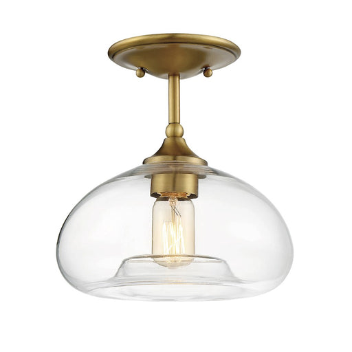 Savoy House 1-Light 11" Ceiling Light, Natural Brass/Curve - M60017NB