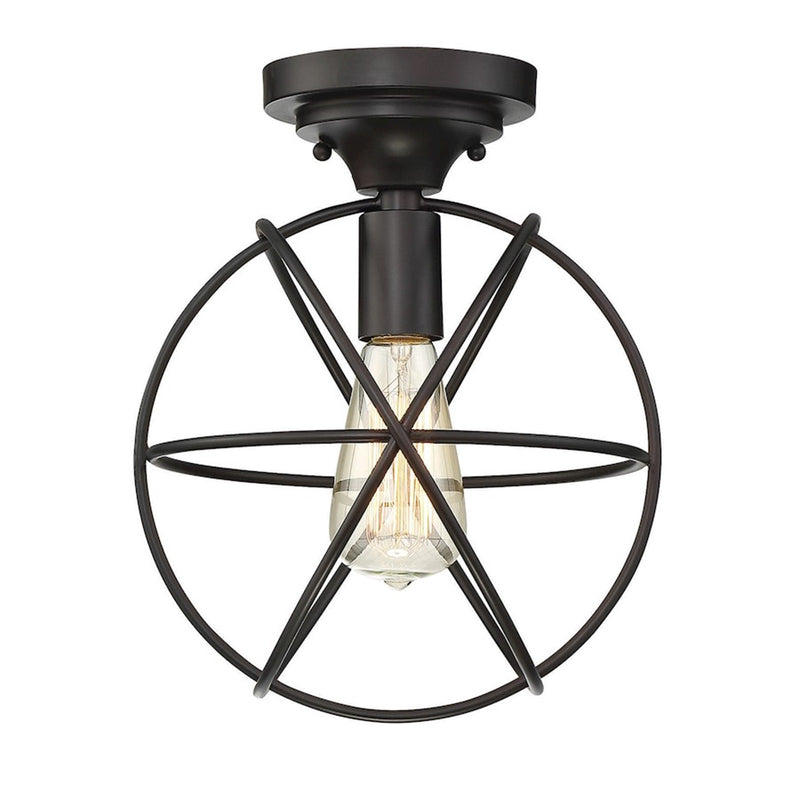 Savoy House 1-Light 12" Rustic Ceiling Light, Oil Rubbed Bronze