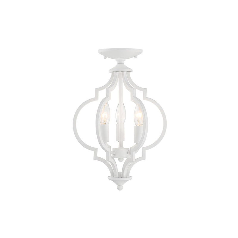 Savoy Meridian 3 Light Convertible Semi Flush Mount/Pendant, White