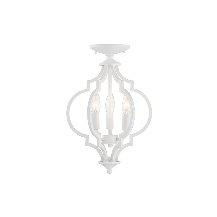 Savoy House 3-Light Convertible Semi-Flush or Pendant, Bisque White - M60055BQW