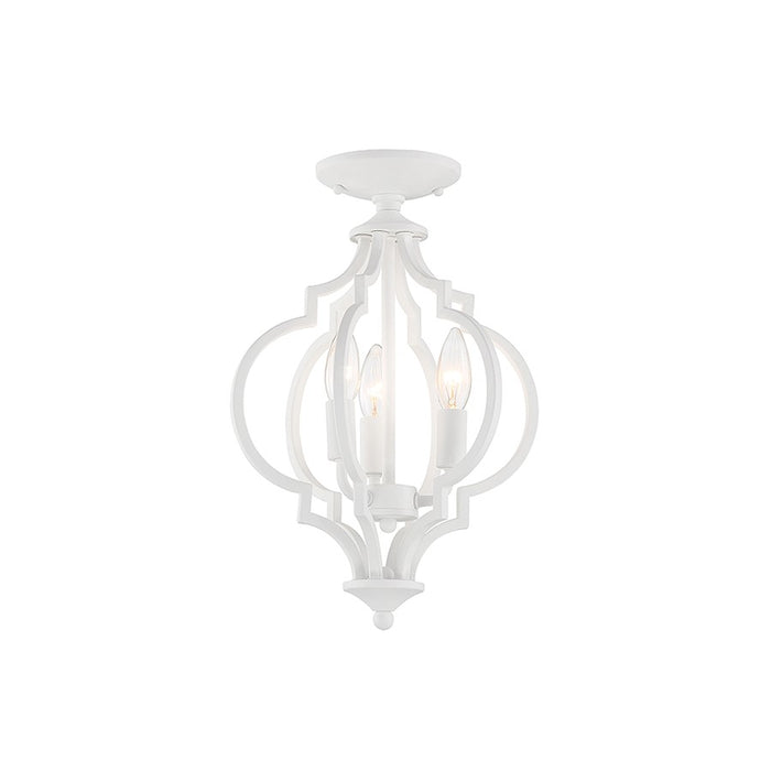 Savoy House 3-Light Convertible Semi-Flush Or Pendant, Bisque White