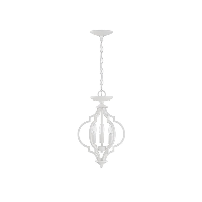 Savoy Meridian 3 Light Convertible Semi Flush Mount/Pendant, White