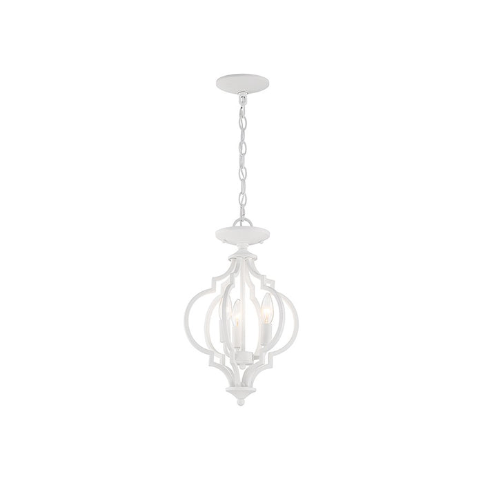 Savoy House 3-Light Convertible Semi-Flush Or Pendant, Bisque White