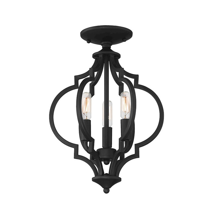 Savoy House 3-Light Convertible Semi-Flush or Pendant, Matte Black - M60055MBK