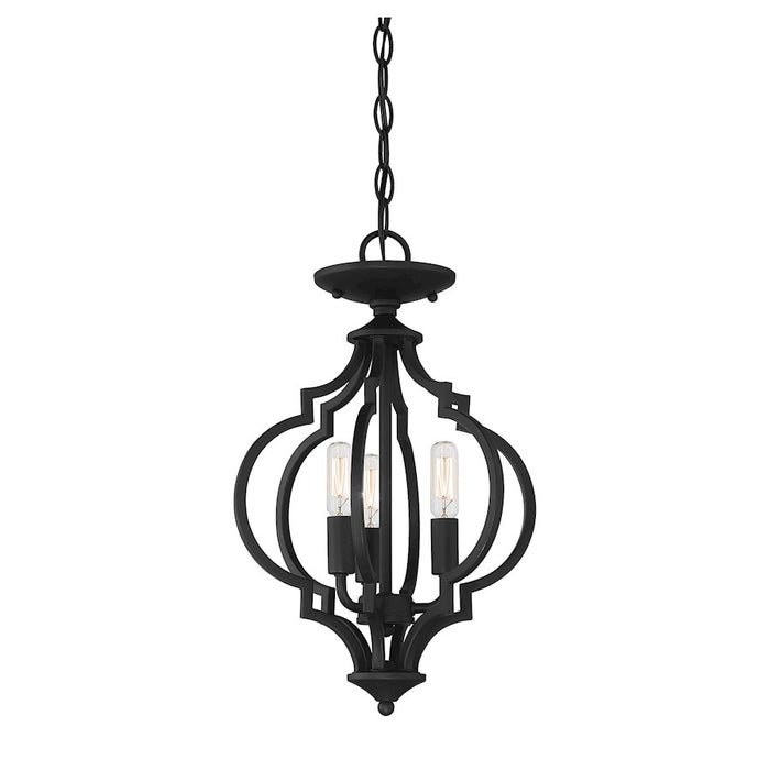 Savoy House 3-Light Convertible Semi-Flush Or Pendant, Matte Black