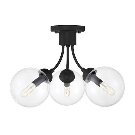 Meridian Mid-Century Modern 3 Light Semi Flush Mount