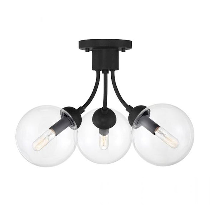 Meridian Mid-Century Modern 3 Light Semi Flush Mount