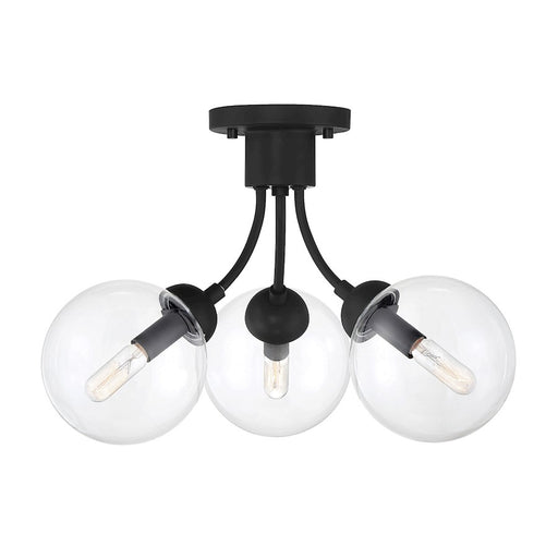 Meridian Mid-Century Modern 3 Light Semi Flush Mount
