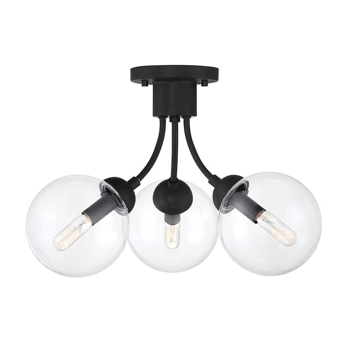 Meridian Mid-Century Modern 3 Light Semi Flush Mount