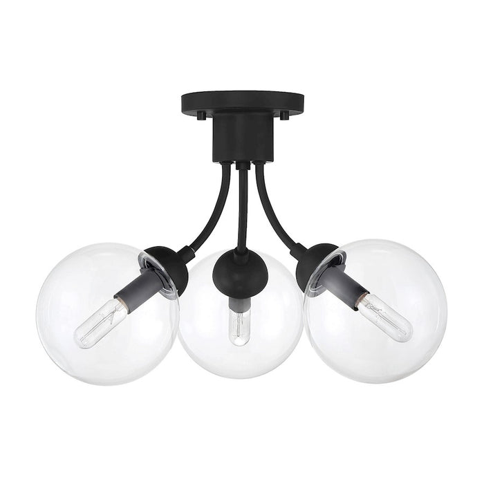 Meridian Mid-Century Modern 3 Light Semi Flush Mount
