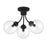 Meridian Mid-Century Modern 3 Light Semi Flush Mount