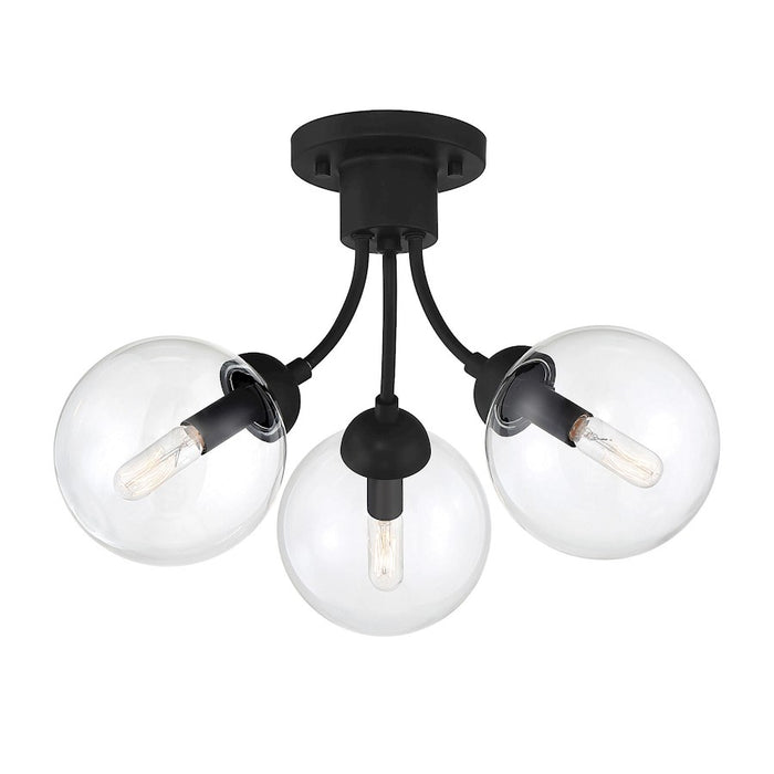 Meridian Mid-Century Modern 3 Light Semi Flush Mount