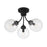 Meridian Mid-Century Modern 3 Light Semi Flush Mount