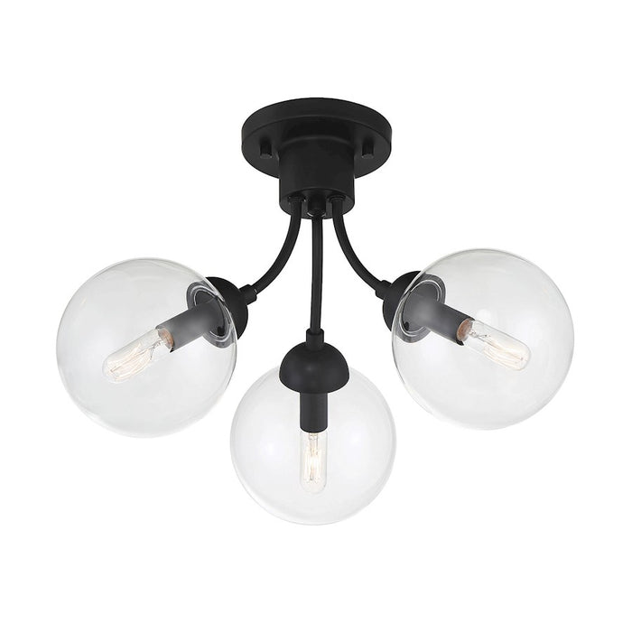 Meridian Mid-Century Modern 3 Light Semi Flush Mount