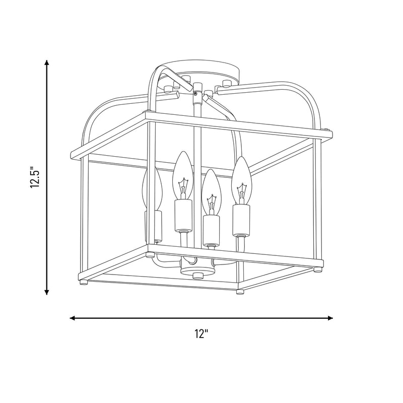 Savoy House 4-Light Ceiling Light, Natural Brass