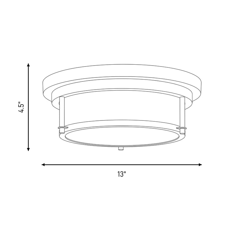 Savoy House 2-Light 4.5" Ceiling Light, Brass