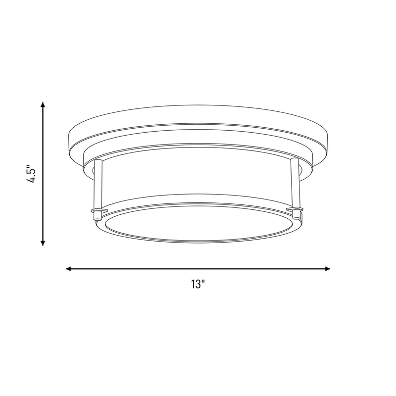 Savoy House 2-Light 4.5" Ceiling Light, Polished Nickel