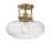 Savoy House 1-Light 10" Ceiling Light, Natural Brass/Seeded Glass