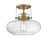 Savoy House 1-Light 10" Ceiling Light, Natural Brass/Seeded Glass