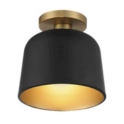 Savoy House 1-Light 9" Ceiling Light, Matte Black/Natural Brass - M60067MBKNB