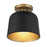 Savoy House 1-Light 9" Ceiling Light, Matte Black/Natural Brass - M60067MBKNB