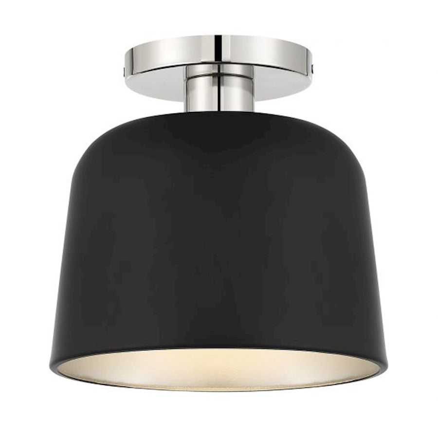 Savoy House 1-Light Ceiling Light, Matte Black/Polished Nickel - M60067MBKPN