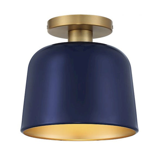 Savoy House 1-Light Ceiling Light, Navy Blue/Natural Brass - M60067NBLNB