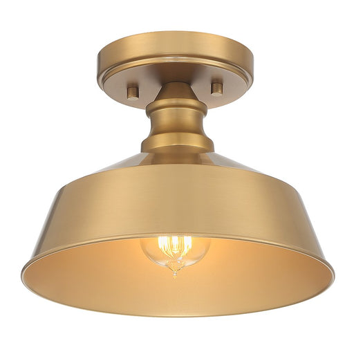 Savoy House 1-Light 10" Vintage Industrial Ceiling Light, Brass - M60068NB